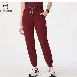 High waisted jogger scrub pants